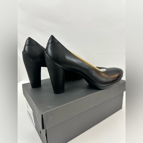 Ecco Sculptured 75 Sexy Black Leather Closed Toe Embossed Heel EU 41 US1… - Picture 8 of 12